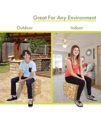 Pentation Ottoman Pouf Cube 17" x 17"