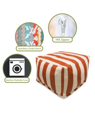 Vertical Stripe Ottoman Square Pouf 27" x 17"