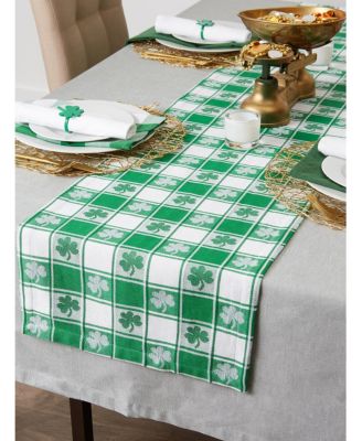 Shamrock Woven Check Table Runner