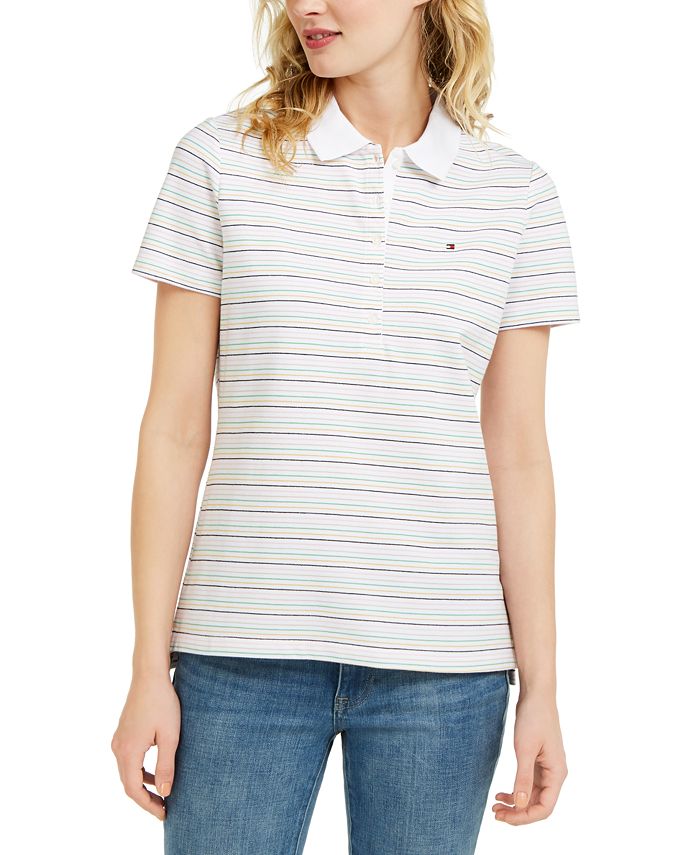 Tommy Hilfiger Striped Polo Shirt & Reviews - Tops - Women - Macy's