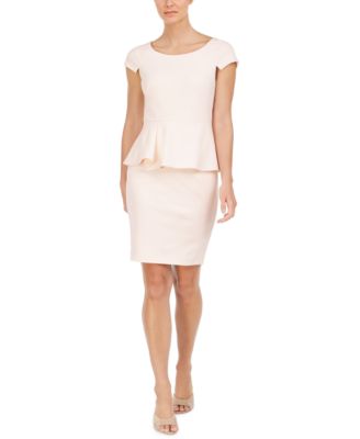 Calvin Klein Cap Sleeve Peplum Dress Macy s