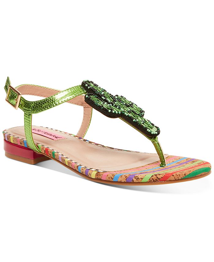 Betsey Johnson Hopper Flat Sandals & Reviews - Sandals - Shoes - Macy's