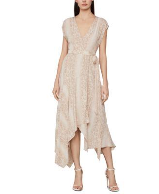 BCBGMAXAZRIA - Snake-Embossed Wrap Dress