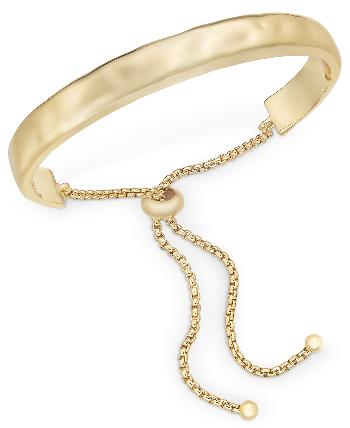 Style & Co Silver-tone Hammered Slider Bracelet, Exclusively At Macy's In Gold