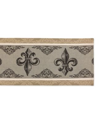 Fleur De Lis Stripe Jacquard Table Runner