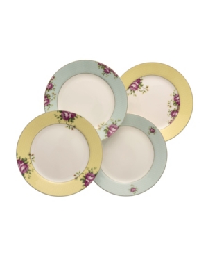 Aynsley China Archive Rose Plates, Set Of 4 In Multi