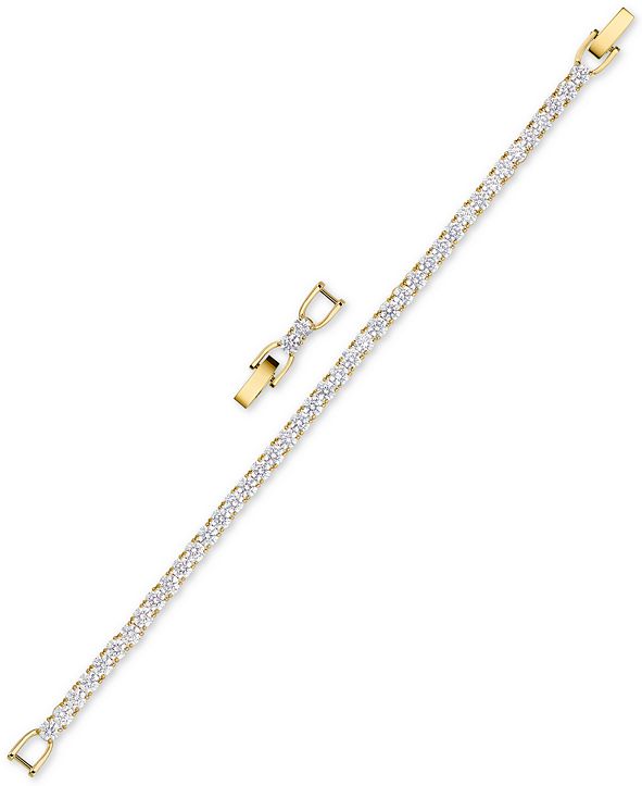 Swarovski Gold-Tone Crystal Tennis Bracelet & Reviews - Bracelets ...