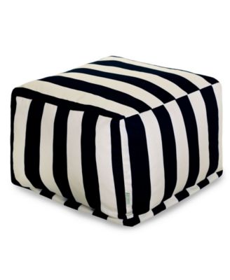 Vertical Stripe Ottoman Square Pouf 27" x 17"