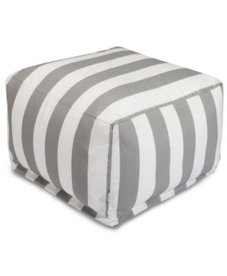 Vertical Stripe Ottoman Square Pouf 27" x 17"