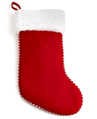 Holiday Lane - Stocking, Red With Plush White Cuff