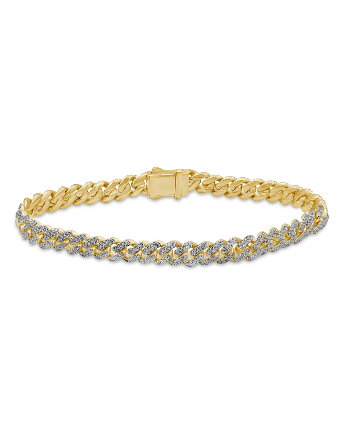 Men's Diamond (3 ct. t.w.) Cuban Link Bracelet in 10K Yellow Gold - Yellow