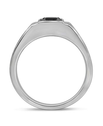 Macy's - Men's Black & White Diamond  (1 ct. t.w.) Ring in 10K White Gold