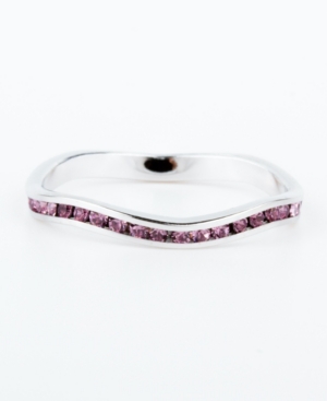image of Swarovski Crystal Birthstone Stackable ring in Sterling Silver