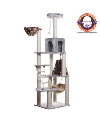 Real Wood Cat Climber Play House, A7802 Cat furniture With Playhouse, Lounge Basket