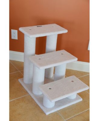 3 Step Real Wood Cat Step Stairs Ramp, 25" Height Dogs Climber And Kitten Steps B3001