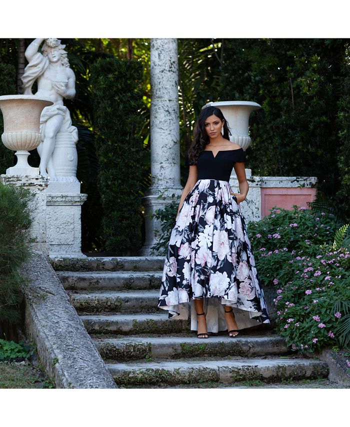 betsy and adam high low ball gown