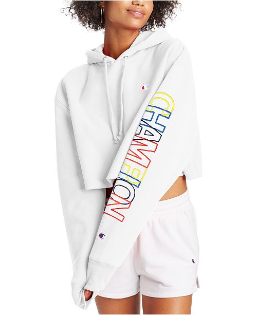 Champion Women S Reverse Weave Cropped Hoodie Reviews Women Macy S