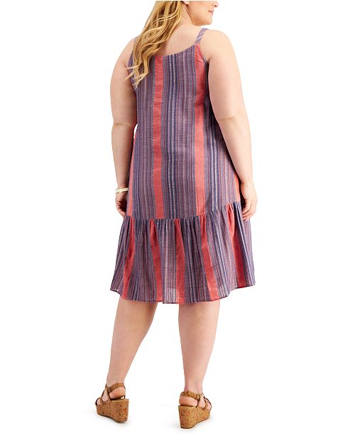 Style Co Plus Size Striped Drop Waist Dress Created For Macy S