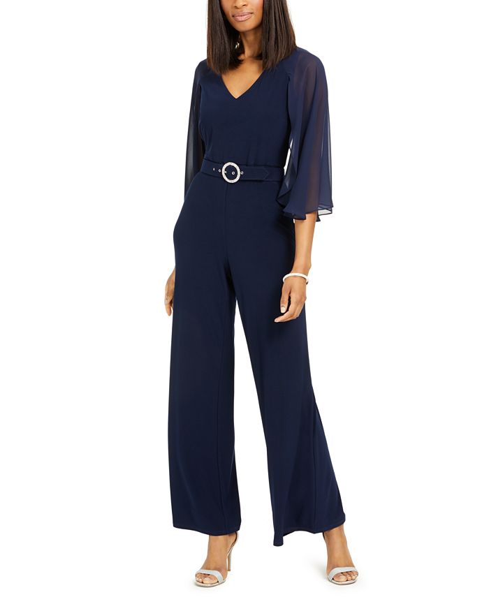 MSK Belted ChiffonSleeve Jumpsuit & Reviews Pants & Capris Women