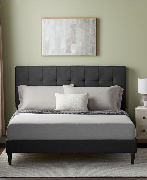 platform full size bed frame with headboard