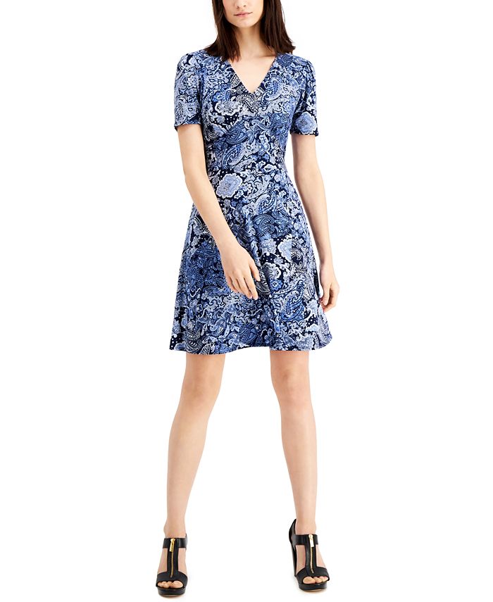 Michael Kors Paisley Short Dress, Regular & Petite - Macy's