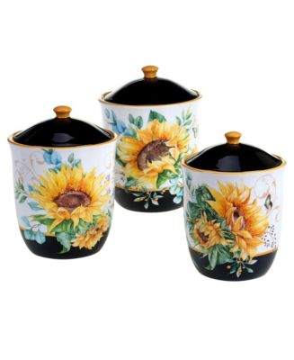 Certified International Sunflower Fields 3-Pc. Canister Set - Macy's