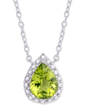 image of Peridot (1 ct. t.w.) & Diamond Accent Teardrop Halo 18