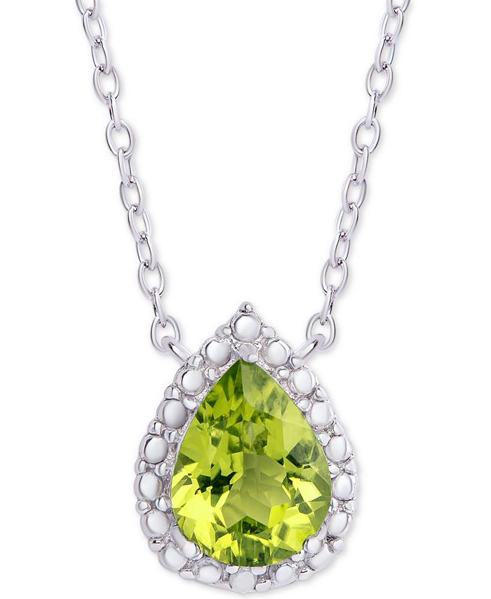 Macy s Peridot 1 ct. t.w. Diamond Accent Teardrop Halo 18