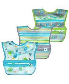 Baby Boys and Girls Snap Go Wipe-off Bibs, Pack of 3