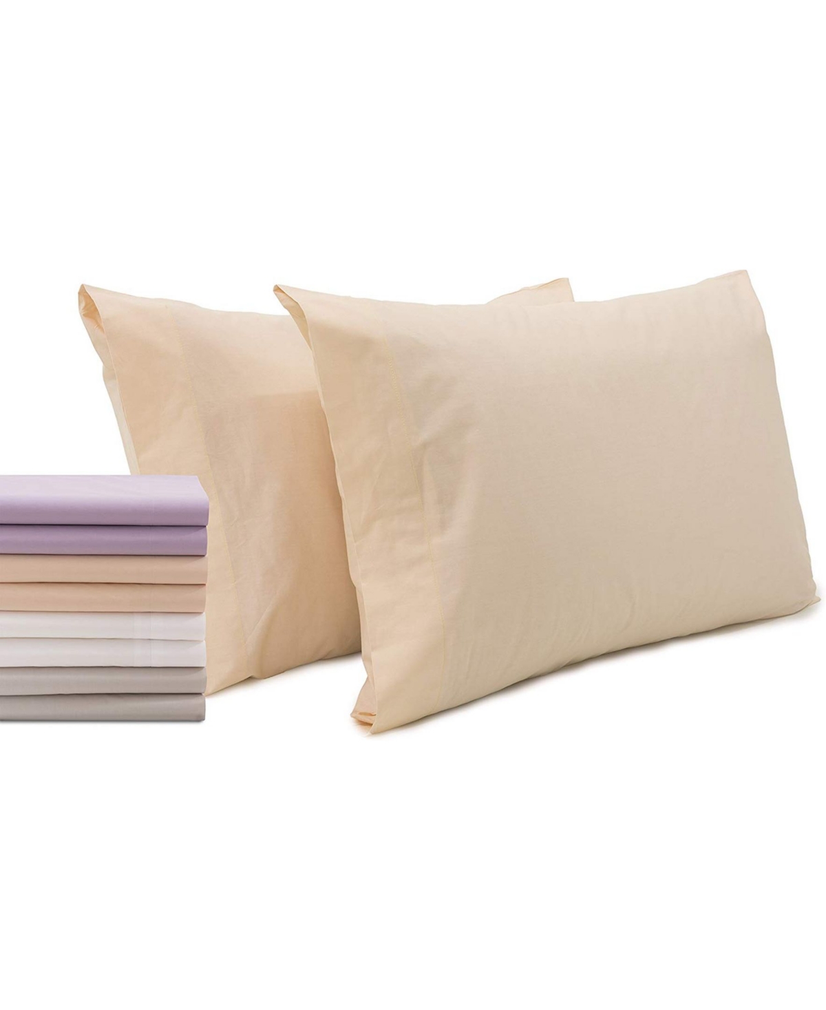 Superity Linen 100% Premium Cotton Pillow Cases - Soft and Breatheable - Open Enclosure - - Stone