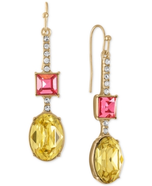 image of Rachel Rachel Roy Gold-Tone Multicolor Crystal Stick Drop Earrings