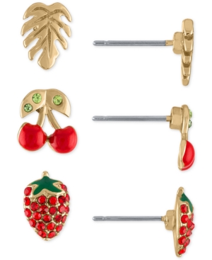 image of Rachel Rachel Roy Gold-Tone 3-Pc. Set Tropical Stud Earrings