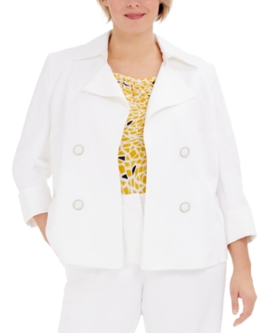 Kasper Plus Size Faux-Double-Breasted Jacket