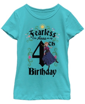 Big Girls Frozen Anna Birthday 4 Short Sleeve T-shirt