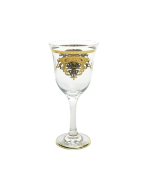 Classic Touch Water Glass with 14K Gold Design Set of 6