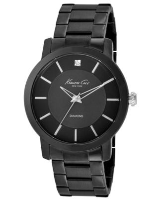 Kenneth Cole New York - Watch, Men's Diamond Accent Black Ion-Plated Stainless Steel Bracelet 44mm KC9286