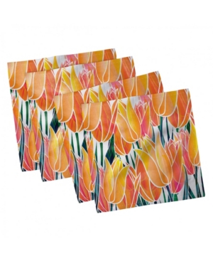 Ambesonne Tulip Set of 4 Napkins 12