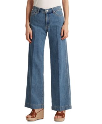 ralph lauren wearing wide leg jeans