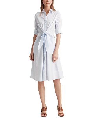 Lauren Ralph Lauren Striped Cotton Shirtdress - Macy's
