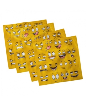 Ambesonne Emoji Set of 4 Napkins 12