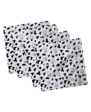 Ambesonne Cow Print Set of 4 Napkins 12