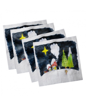 Ambesonne Christmas Set of 4 Napkins 12