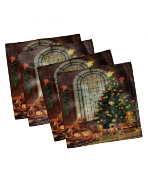 Ambesonne Christmas Set of 4 Napkins 18