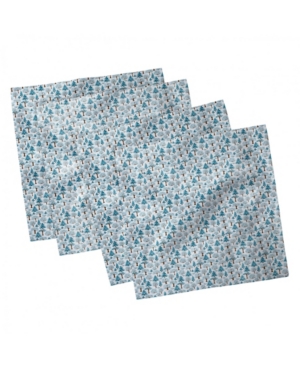 Ambesonne Christmas Tree Set of 4 Napkins 18