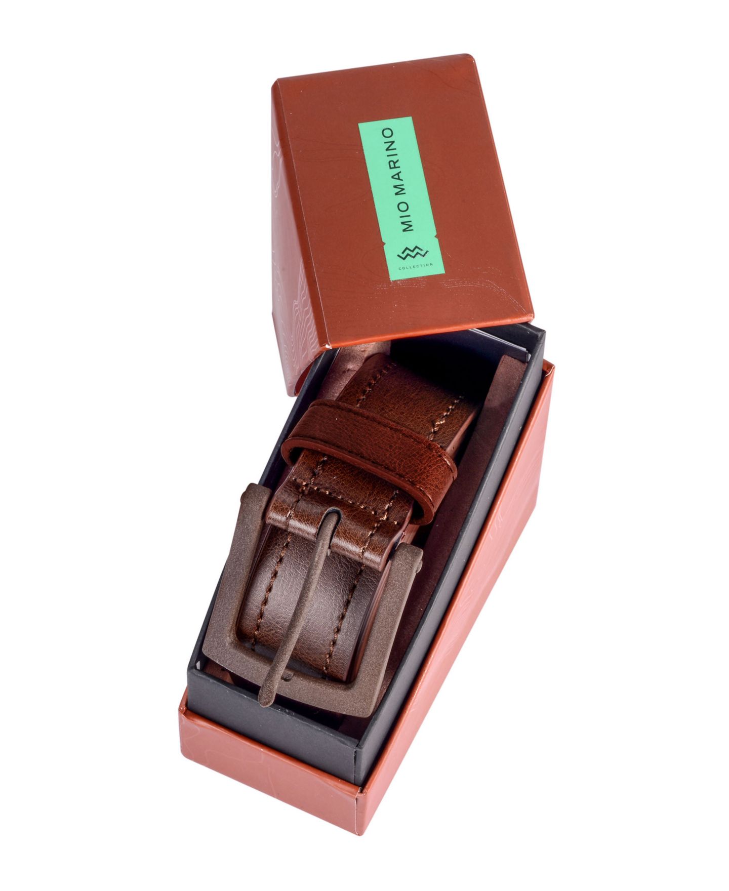 Мужской ремень Gallery Seven Solid Casual Prong Belt, цвет: Бордовый — фото 5