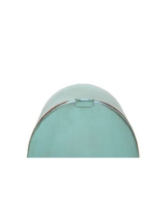 Decorative Metal Mantel Clock, Aqua Blue