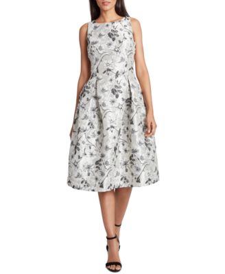 Tahari ASL Floral Jacquard Fit Flare Dress Macy s