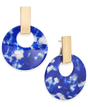 image of Alfani Gold-Tone Colored Circle Drop Earrings, Created for Macy-s