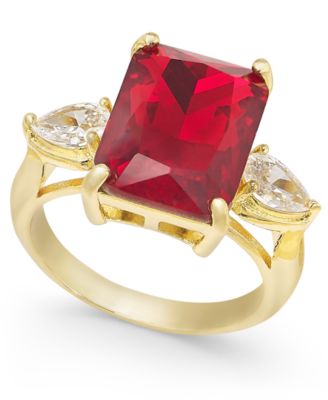 Charter Club - Gold Plate Crystal & Stone Ring