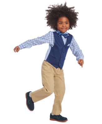 Nautica Toddler and Little Boys 4-Pc. Twill Machine Washable Vest Set - Flag Blue
